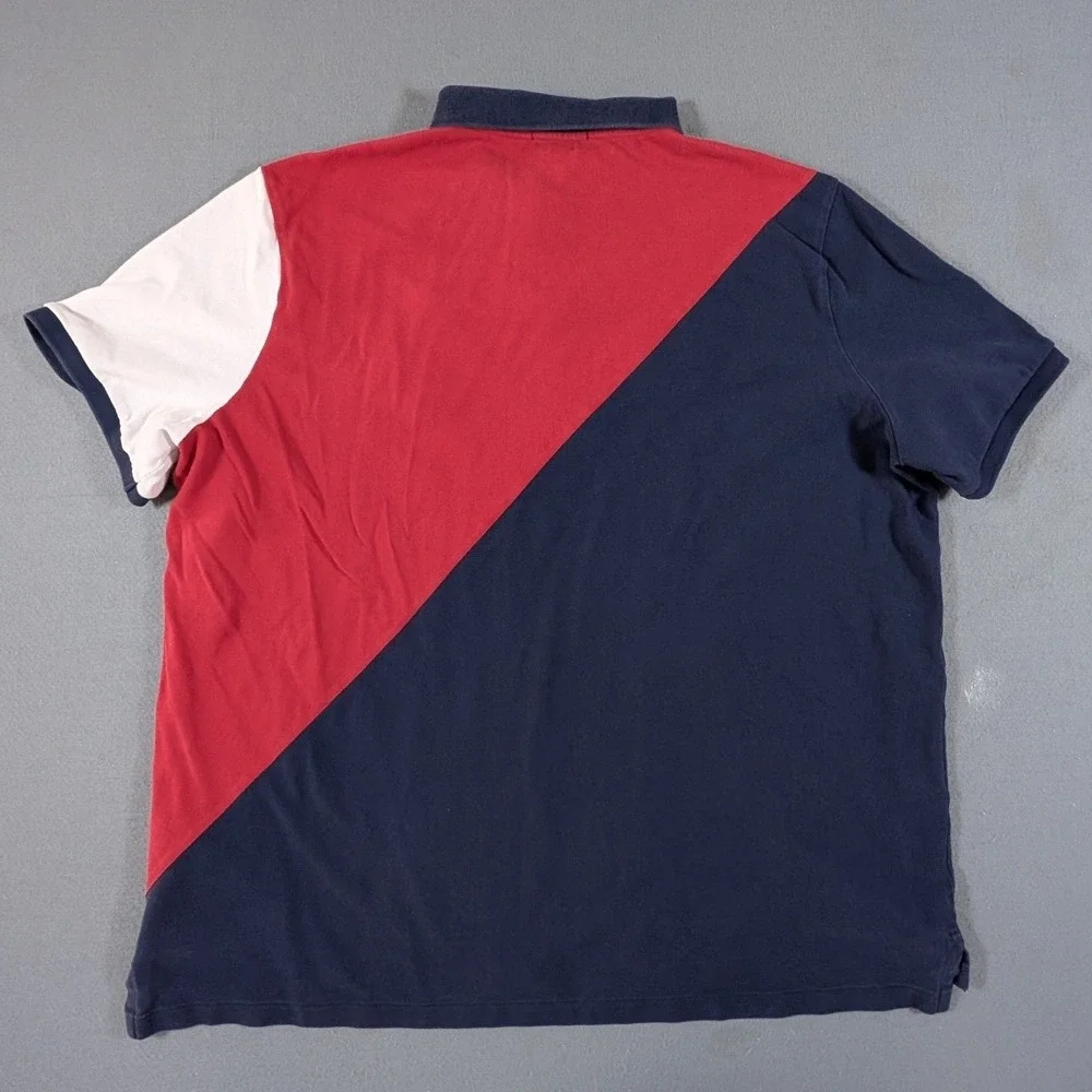 Polo Ralph Lauren Polo Shirt Mens XXL Colorblock Yacht Club RLYC Navy Red